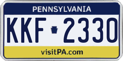 PA license plate KKF2330