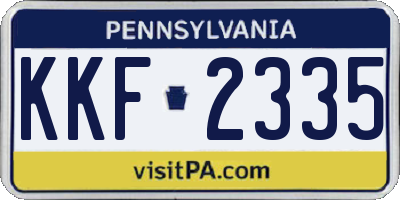PA license plate KKF2335