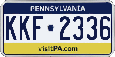 PA license plate KKF2336