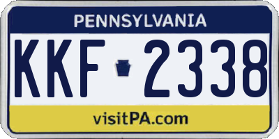 PA license plate KKF2338