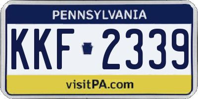 PA license plate KKF2339