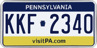 PA license plate KKF2340