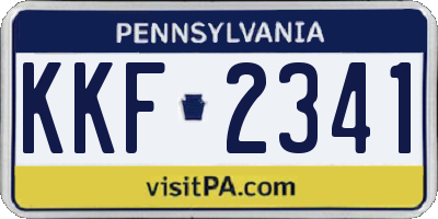 PA license plate KKF2341