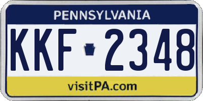 PA license plate KKF2348