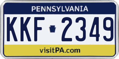 PA license plate KKF2349