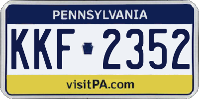 PA license plate KKF2352
