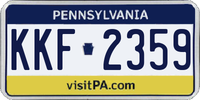 PA license plate KKF2359