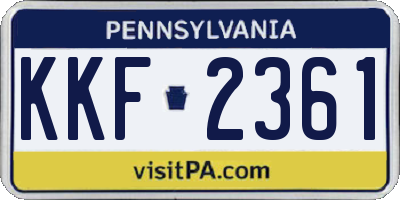 PA license plate KKF2361