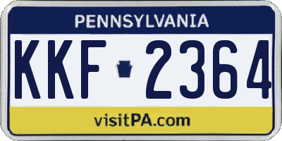 PA license plate KKF2364
