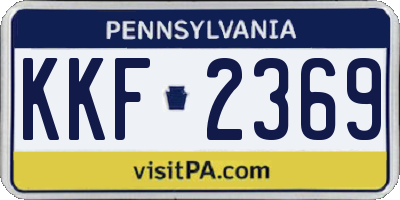 PA license plate KKF2369