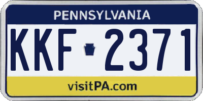PA license plate KKF2371