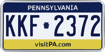 PA license plate KKF2372