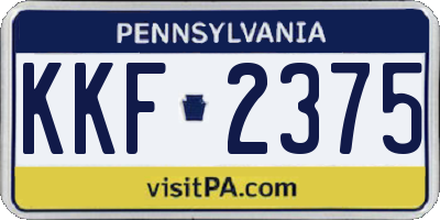 PA license plate KKF2375