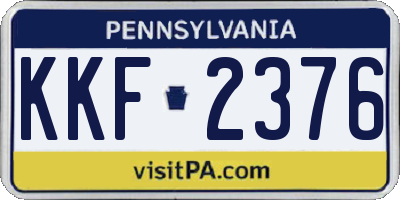 PA license plate KKF2376