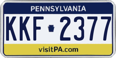 PA license plate KKF2377
