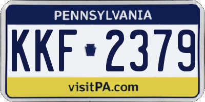 PA license plate KKF2379