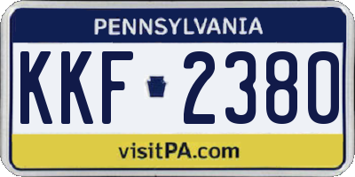 PA license plate KKF2380