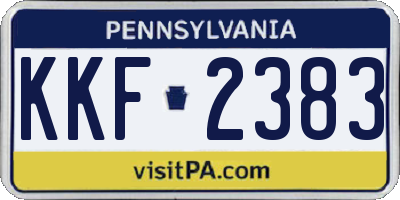 PA license plate KKF2383