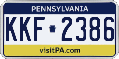 PA license plate KKF2386