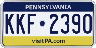 PA license plate KKF2390