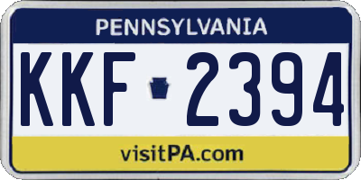 PA license plate KKF2394