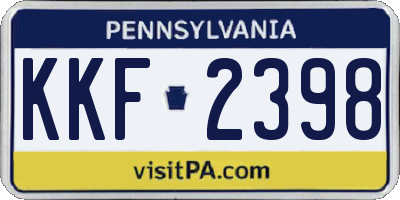 PA license plate KKF2398