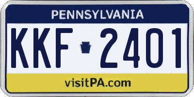 PA license plate KKF2401