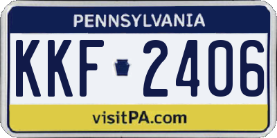 PA license plate KKF2406
