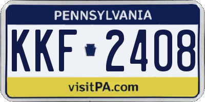 PA license plate KKF2408