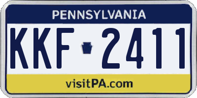PA license plate KKF2411