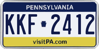 PA license plate KKF2412