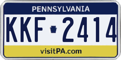 PA license plate KKF2414