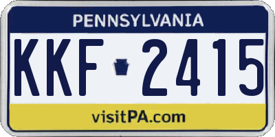 PA license plate KKF2415