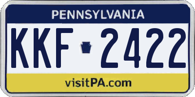 PA license plate KKF2422