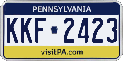 PA license plate KKF2423