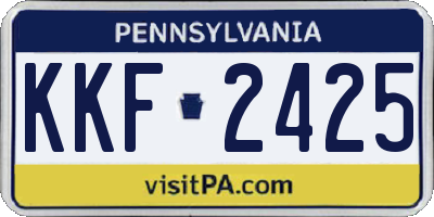 PA license plate KKF2425