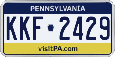 PA license plate KKF2429