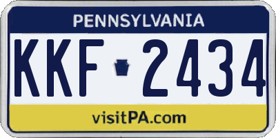 PA license plate KKF2434