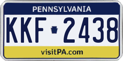 PA license plate KKF2438