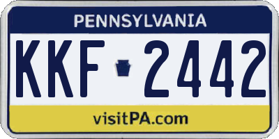 PA license plate KKF2442