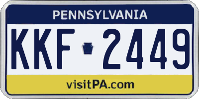PA license plate KKF2449