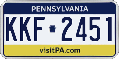 PA license plate KKF2451