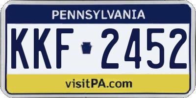 PA license plate KKF2452