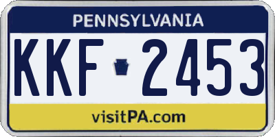 PA license plate KKF2453