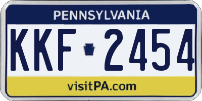 PA license plate KKF2454