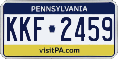 PA license plate KKF2459
