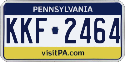 PA license plate KKF2464