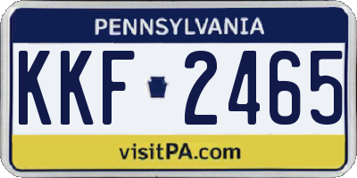 PA license plate KKF2465