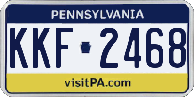 PA license plate KKF2468