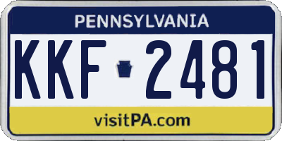 PA license plate KKF2481